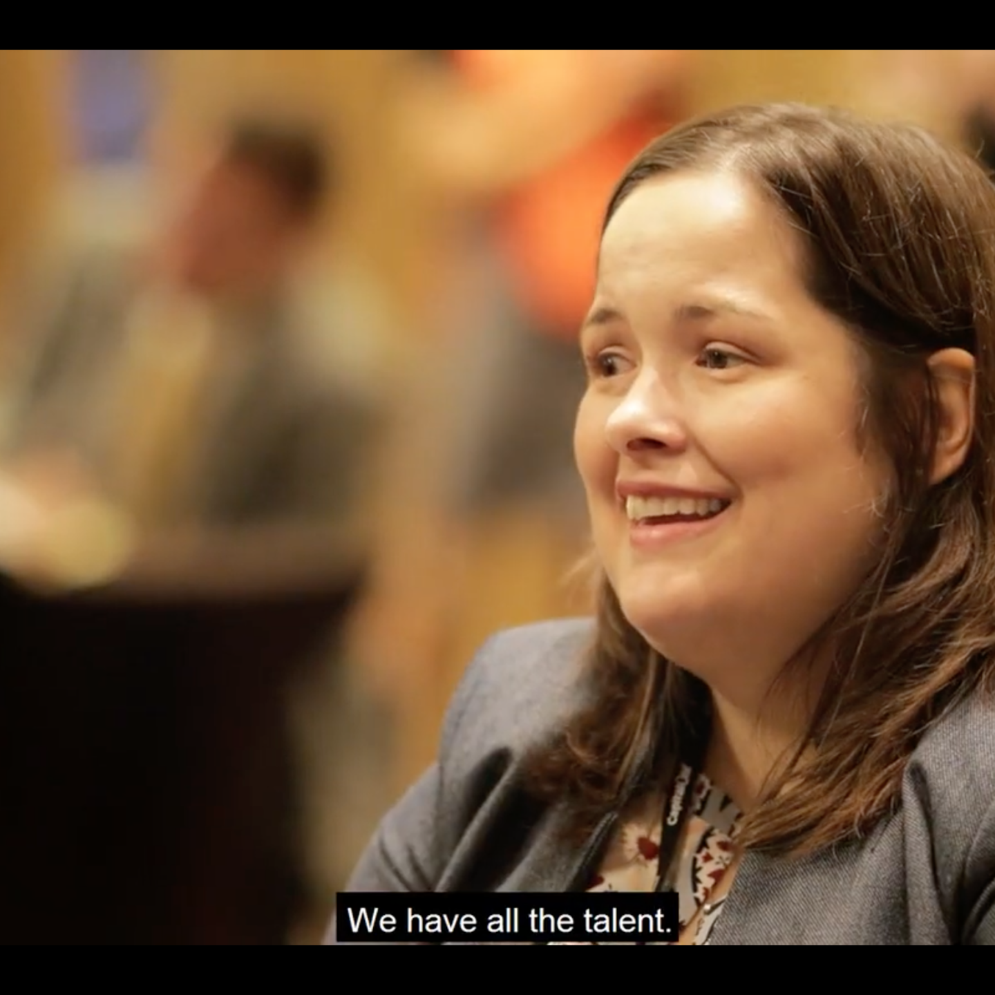 Captioning example of video displaying we have all the talent